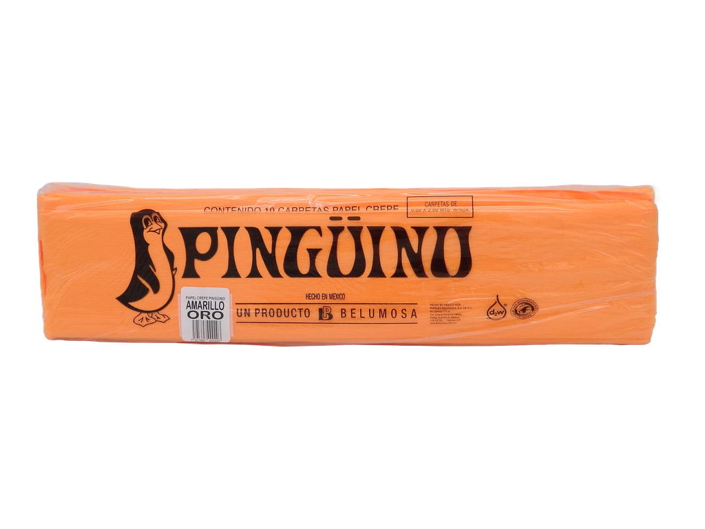 Papel Crepe Pingüino Oro C/ 10 pzs Belumosa