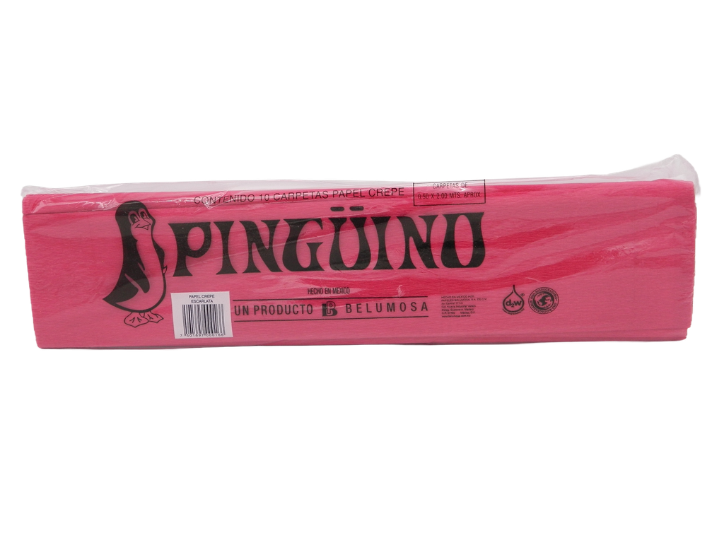 Papel Crepe Pingüino Rojo Escarlata C/ 10 pzs Belumosa