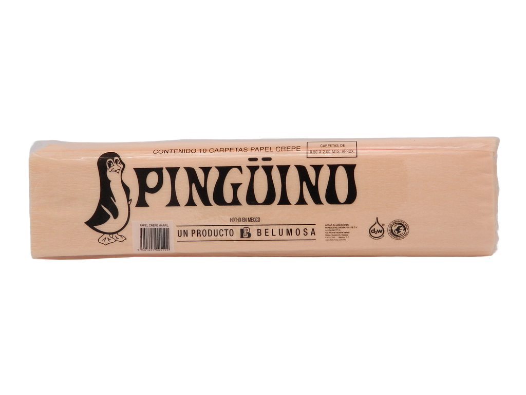 Papel Crepe Pingüino Marfil C/ 10 pzs Belumosa