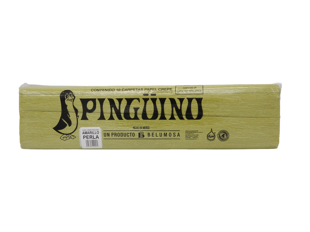 Papel Crepe Pingüino Amarillo Perla C/ 10 pzs Belumosa