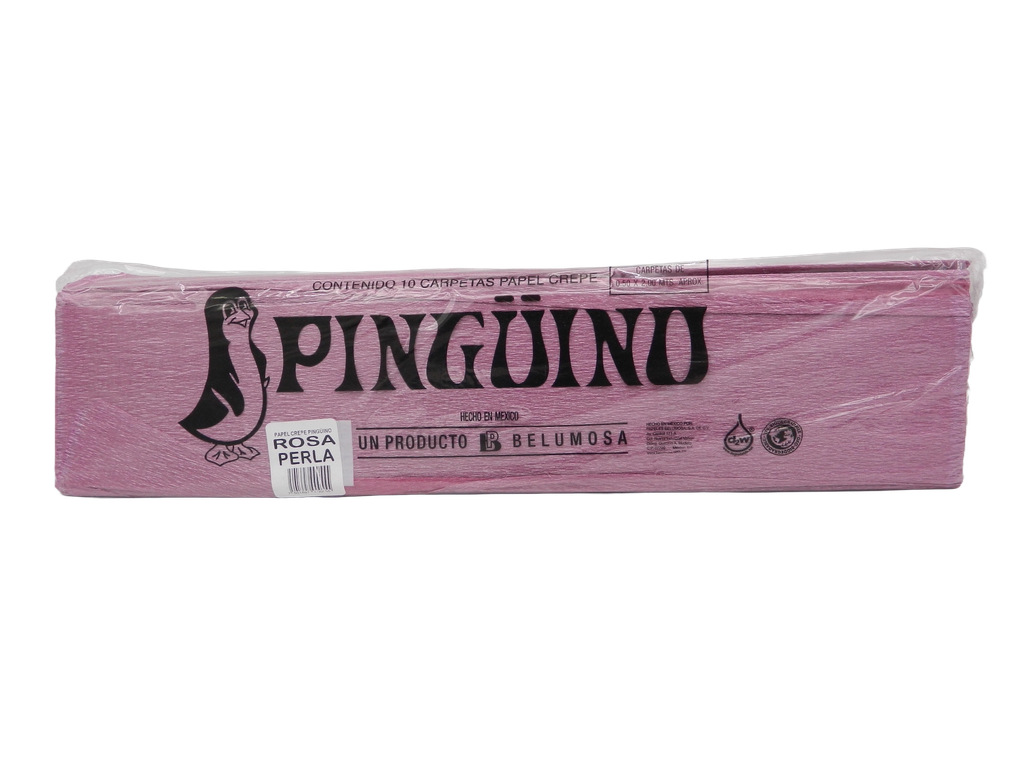 Papel Crepe Pingüino Rosa Perla C/ 10 pzs Belumosa