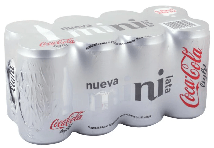 Refresco Coca Cola Light Mini 235 ml C/ 8 pzs