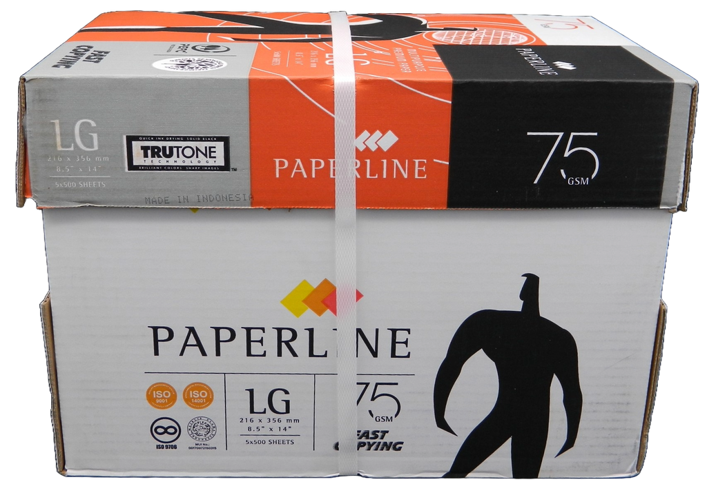 Papel Bond Paperline T/ Oficio Americano Legal 97% Blancura 75 grs C/ 2,500 hjs