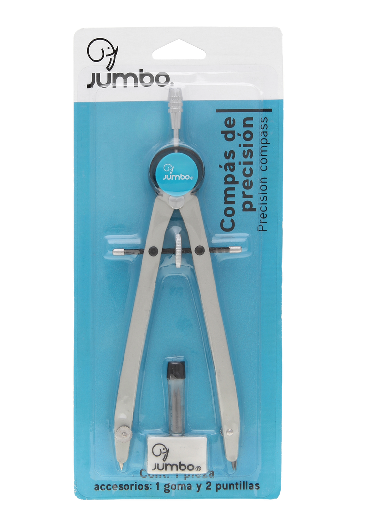 Compas Precision Metal Brazo Largo Blister Carton Jumbo