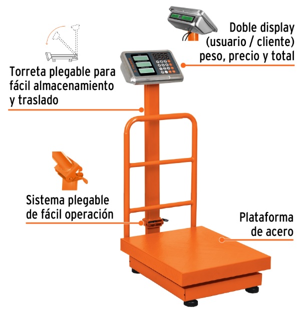 Bascula de Plataforma Plegable Hasta 200 Kgs 15732 Truper