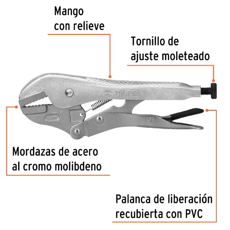 Pinzas de Presion Mordaza Recta 7" 17422 Truper