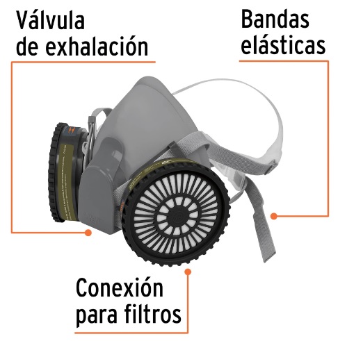 Respirador Profesional Media Cara Con Cartucho 13730 Truper