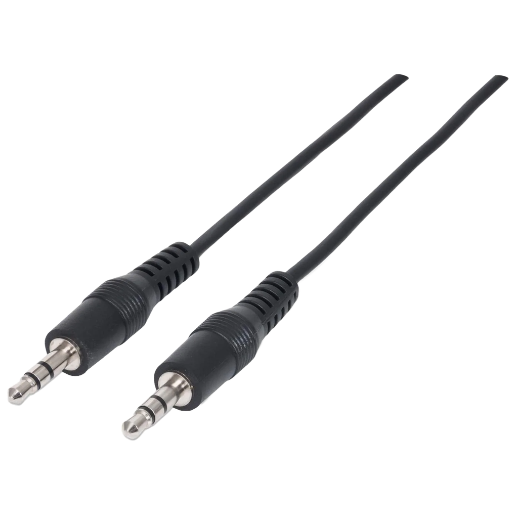 Cable Auxiliar 3.5 mm Macho a Macho 1.8 mts Negro Manhattan