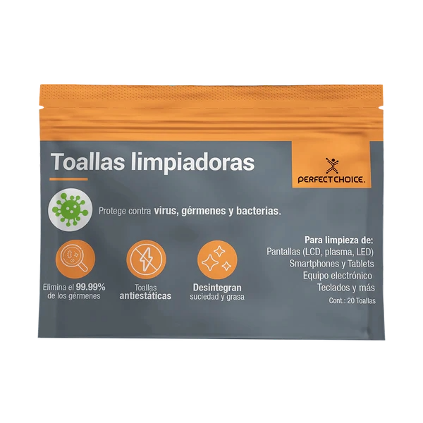 Toallas Limpiadoras Paños Humedos C/ 20 pzs Perfect Choice