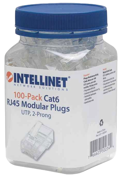Plug RJ45 CAT6 C/ 100 pzs Intellinet