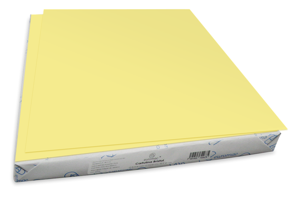 Cartulina Bristol 50 Kg Amarilla C/ 100 pzs Arpapel