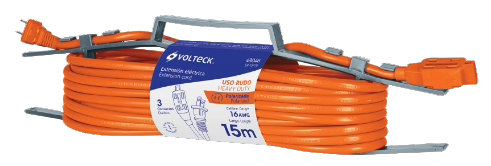 Extension Uso Rudo Cal 16 Naranja C/ Porta Extension 15 mts 48048 Truper