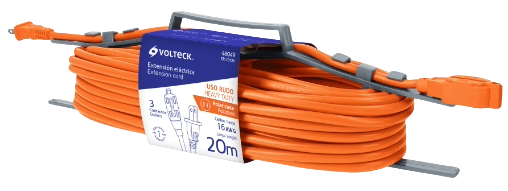 Extension Uso Rudo Cal 16 Naranja C/ Porta Extension 20 mts 48049 Truper
