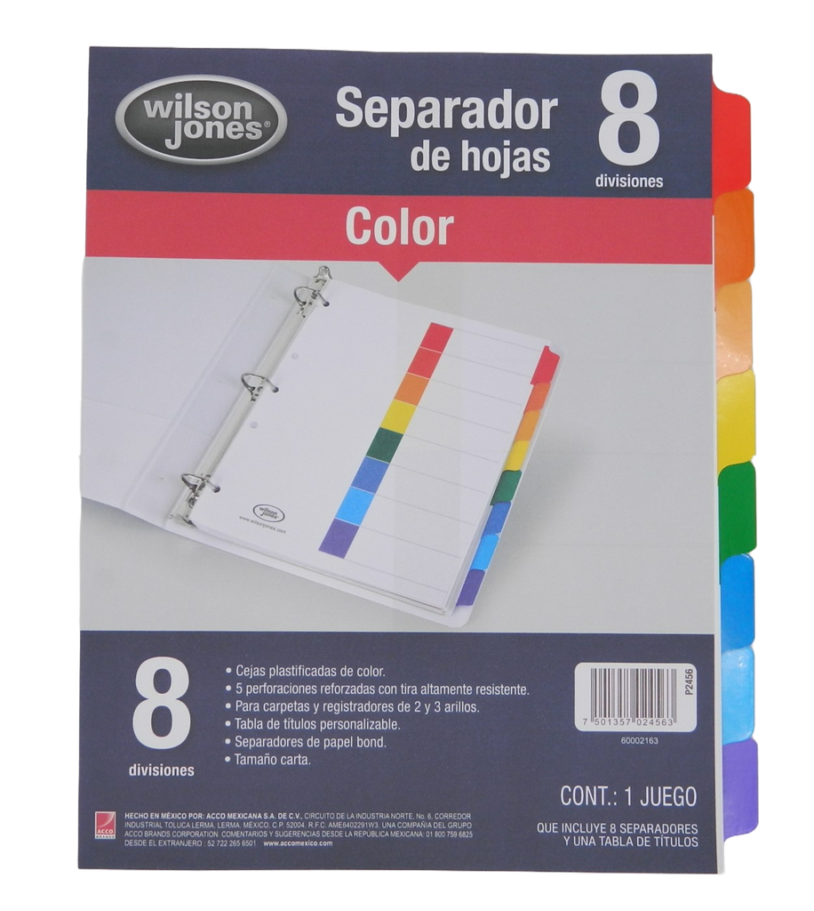 Separador Multidex C/ 8 S/ Numero Acco