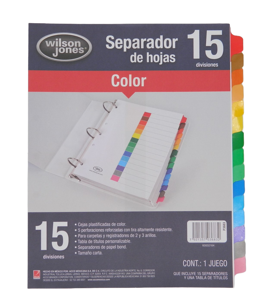 Separador Multidex C/ 15 S/ Numero Acco