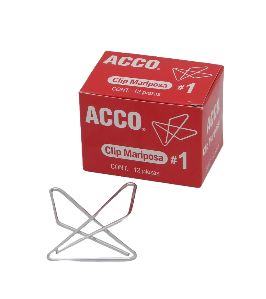 Clip Mariposa #1 C/ 12 pzs Acco