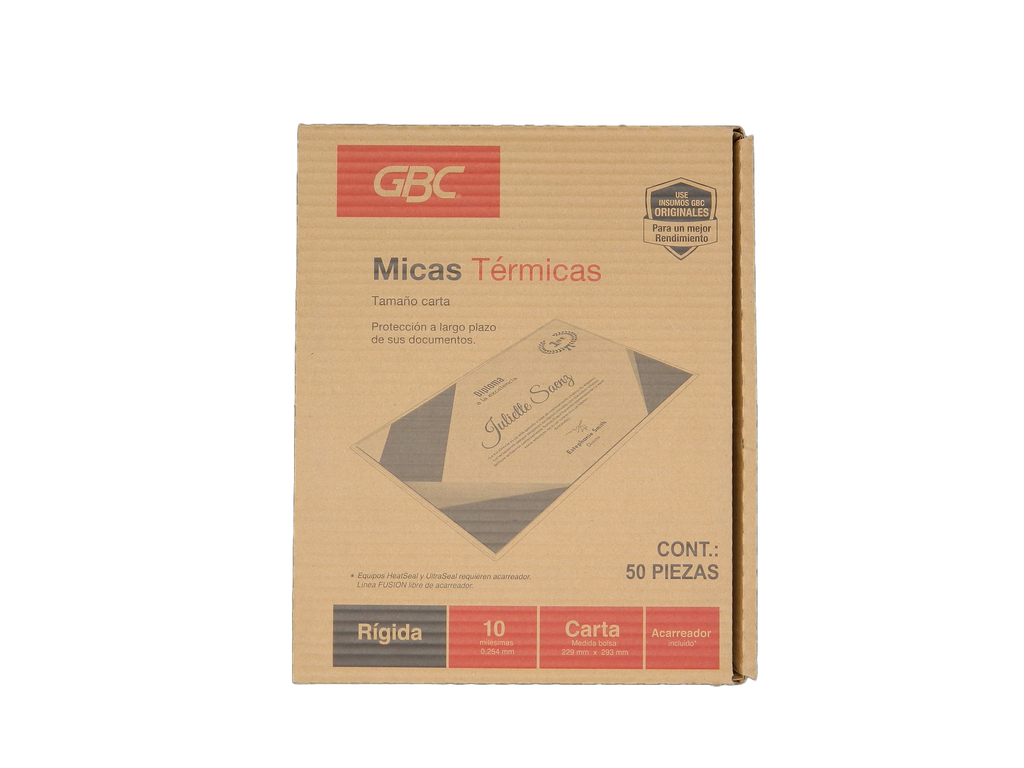 Mica Termica T/ Carta 10 Mil C/ 50 pzs Gbc