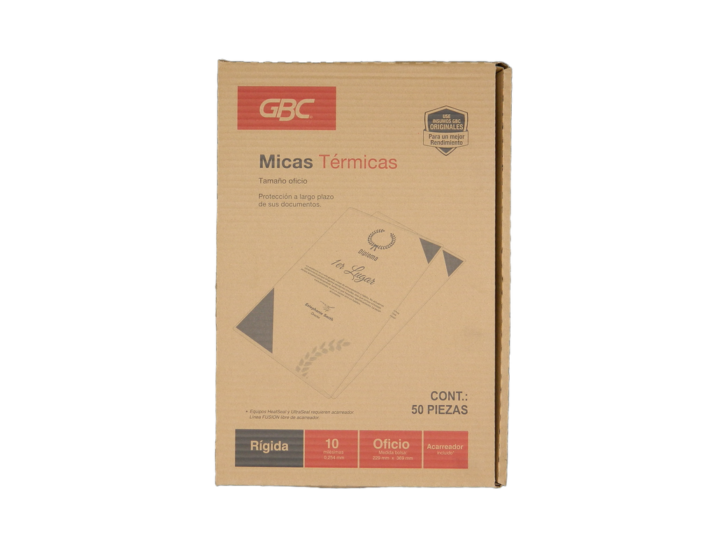 Mica Termica T/ Oficio 10 Mil C/ 50 pzs Gbc