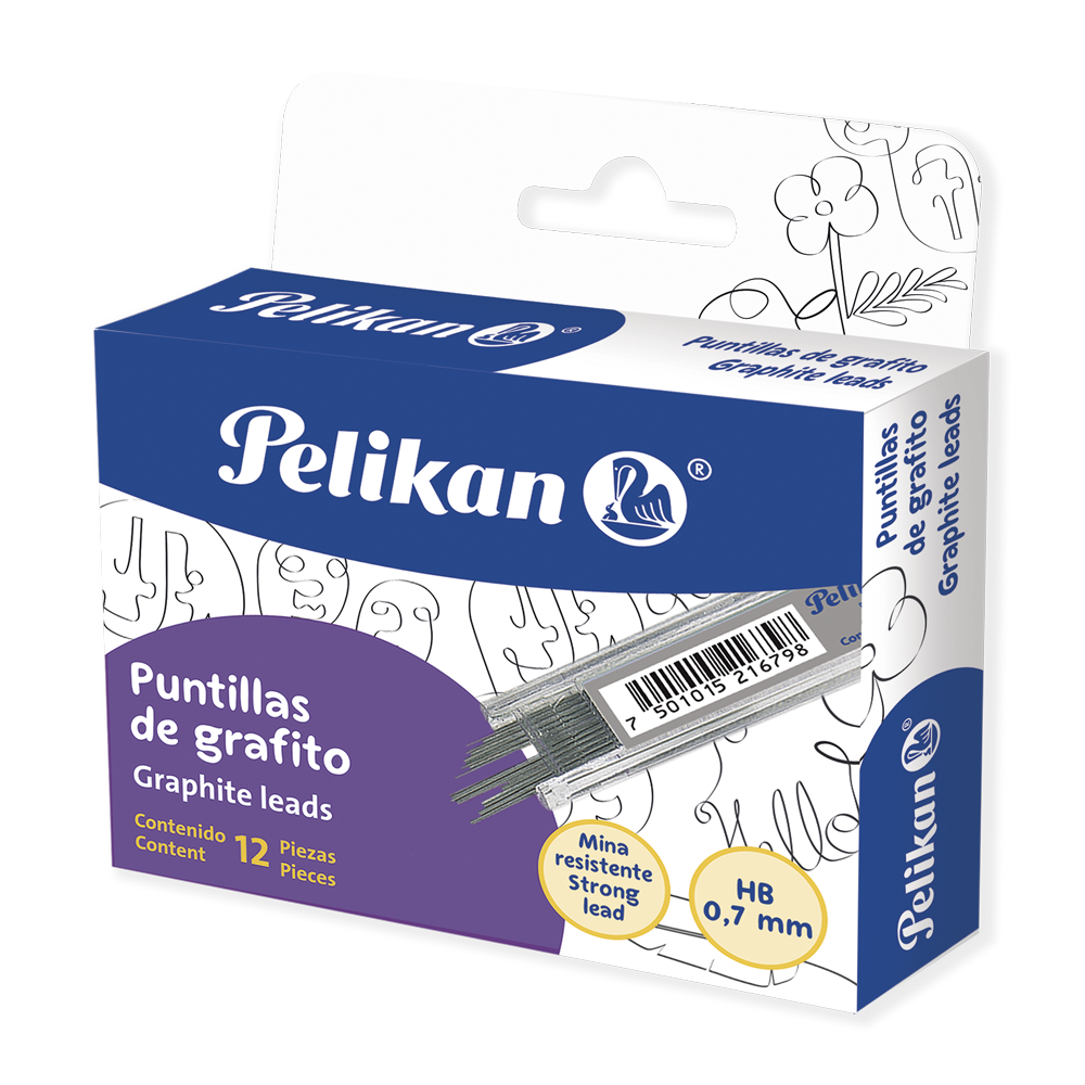 Puntillas 0.7 mm C/ 12 puntillas C/ 12 pzs Pelikan