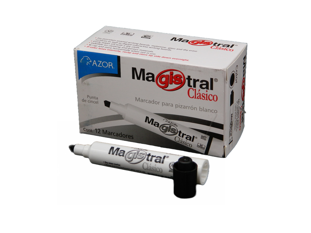 Marcador Magistral Clasico Negro C/ 12 pzs Azor
