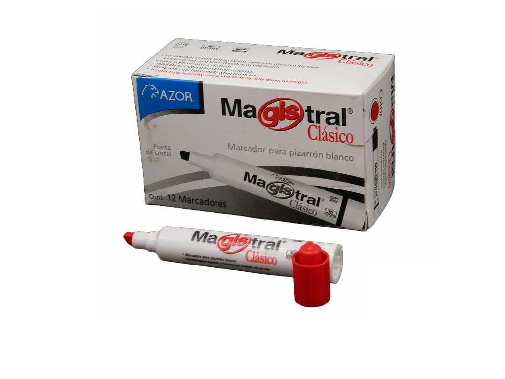 Marcador Magistral Clasico Rojo C/ 12 pzs Azor