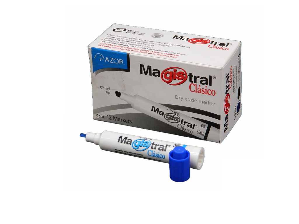 Marcador Magistral Clasico Azul C/ 12 pzs Azor