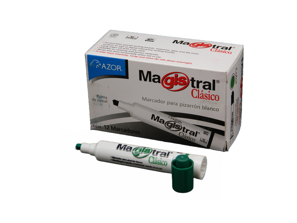 Marcador Magistral Clasico Verde C/ 12 pzs Azor