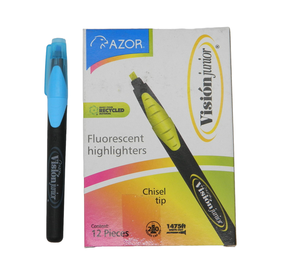 Marcatexto Vision Jr Azul C/ 12 pzs Azor
