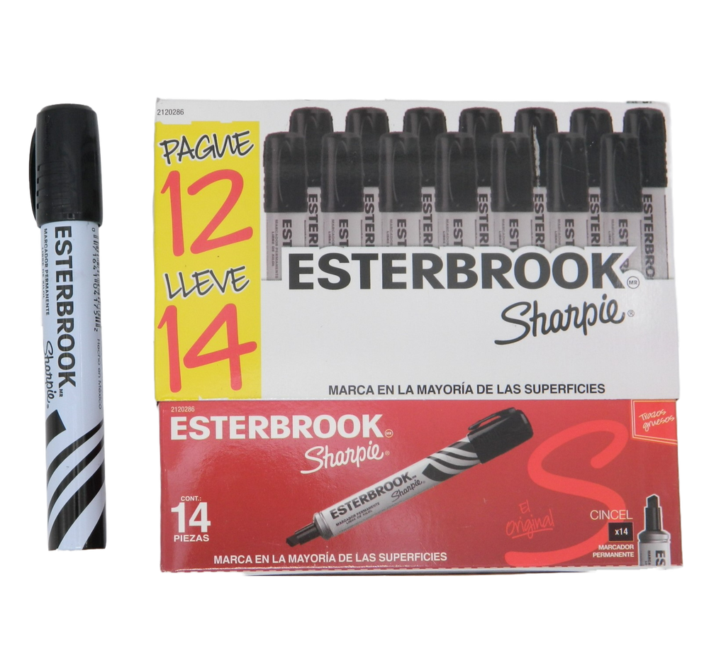 Marcador Esterbrook Negro C/ 12 pzs Newell