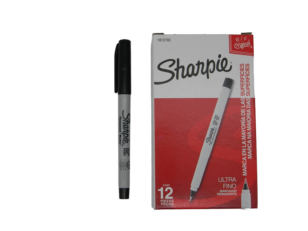 Marcador Sharpie P/ Ultra Fino Negro C/ 12 pzs Newell