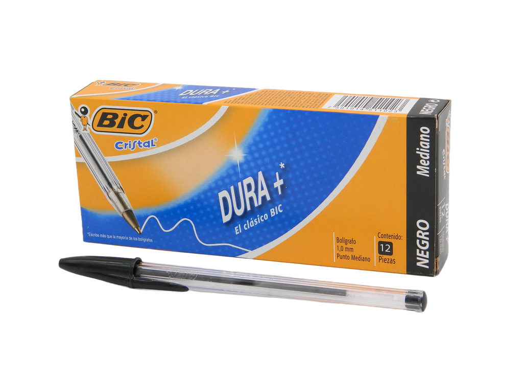 Pluma Bic 1.0 mm P/ Mediano Negro C/ 12 pzs Bic