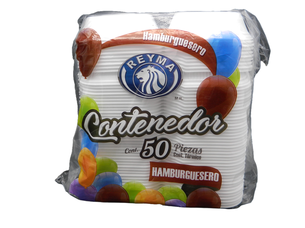 Contenedor Hamburguesa C/ 50 pzs C/ 10 pqts Reyma
