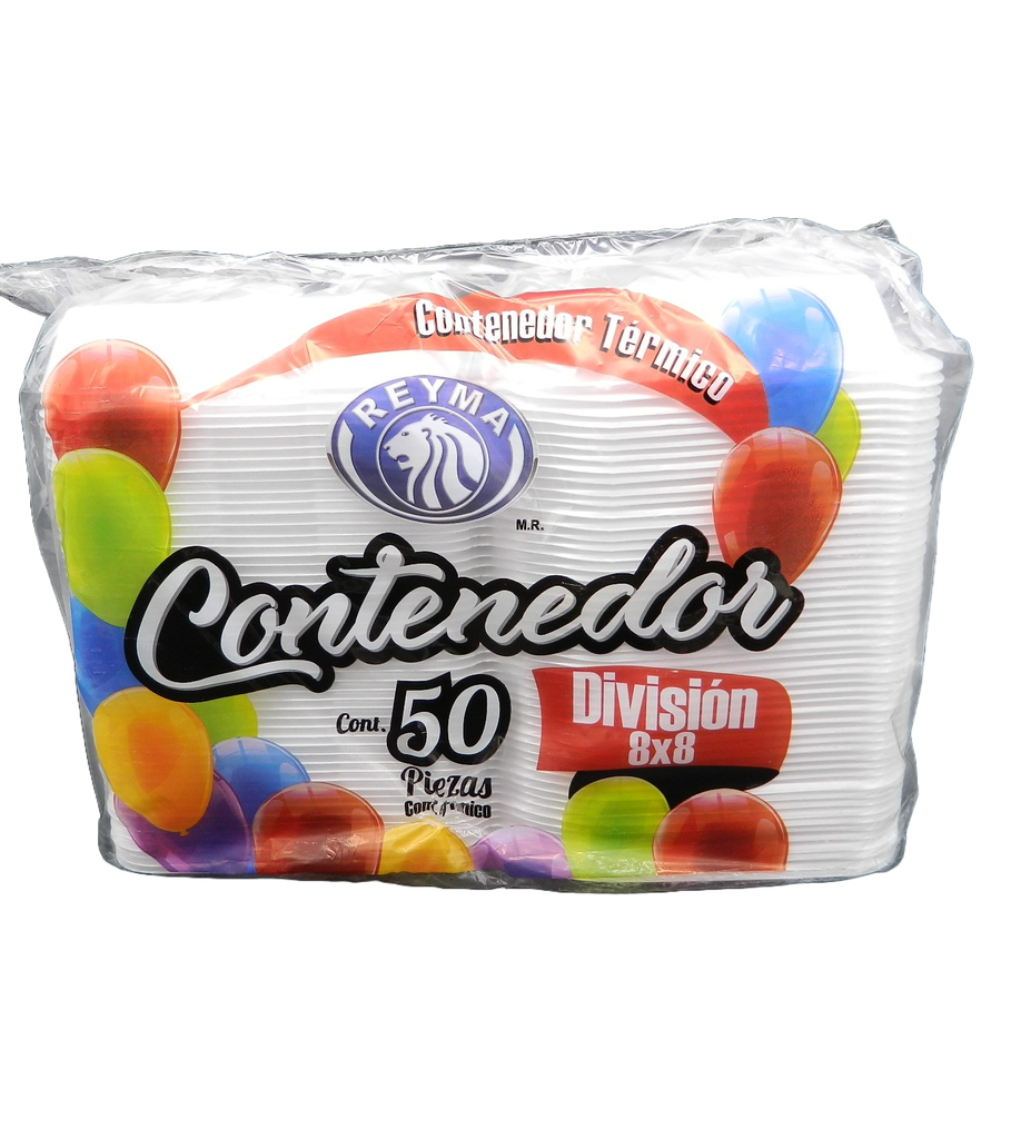 Contenedor C/ Division 8 x 8 C/ 50 pzs C/ 4 pqts Reyma