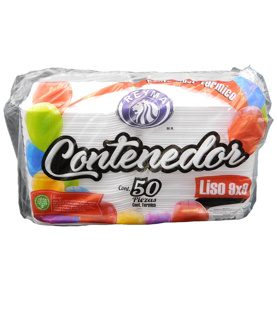 Contenedor Liso 9 x 9 C/ 50 pzs C/ 4 pqts Reyma
