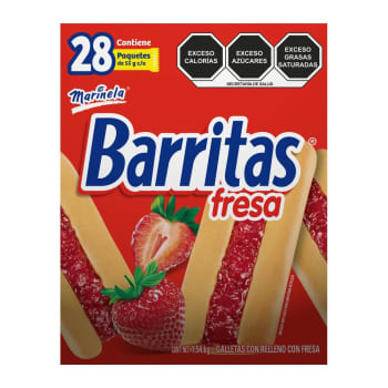 Barritas Marinela Fresa 55 grs C/ 28 pzs Marinela