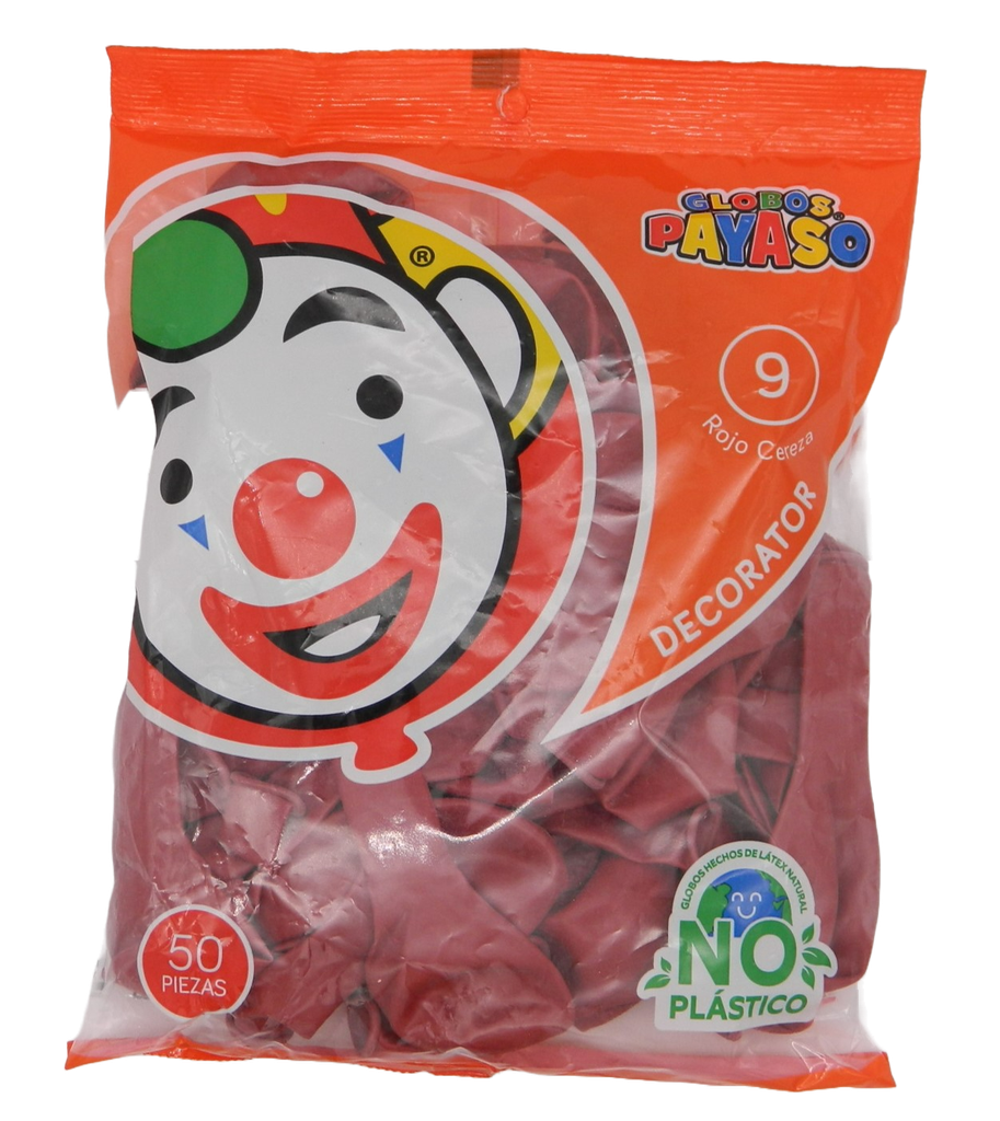 Globos Rojos #9 C/ 50 pzs Payaso