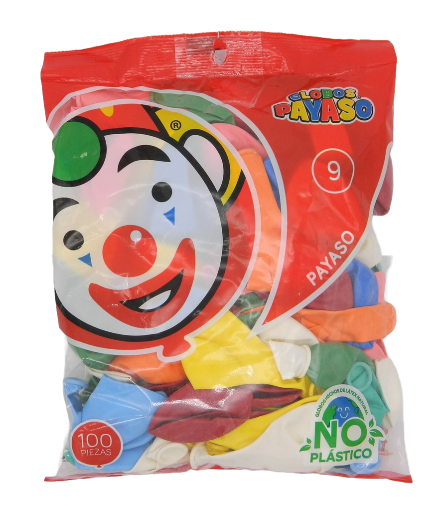 Globos Surtidos #9 C/ 100 pzs Payaso