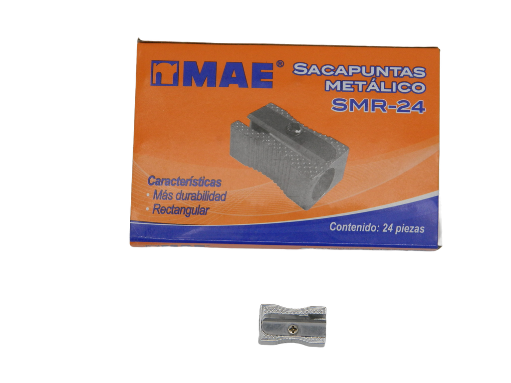 Sacapuntas Metalico Rectangular C/ 24 pzs Mae