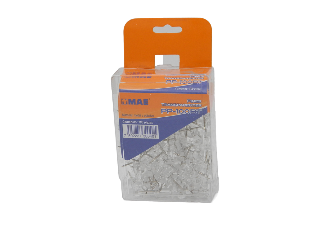 Pins Transparentes C/ 100 pzs Mae