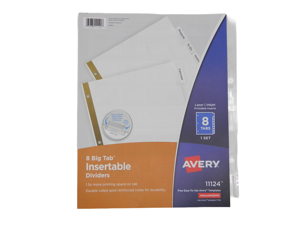 Separador Carton Transparente C/ 8 Avery