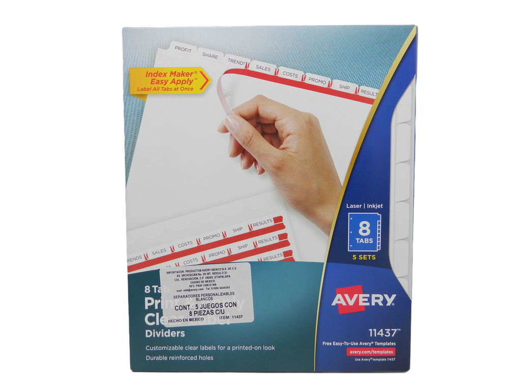 Separador Carton Blanco C/ 8 Avery