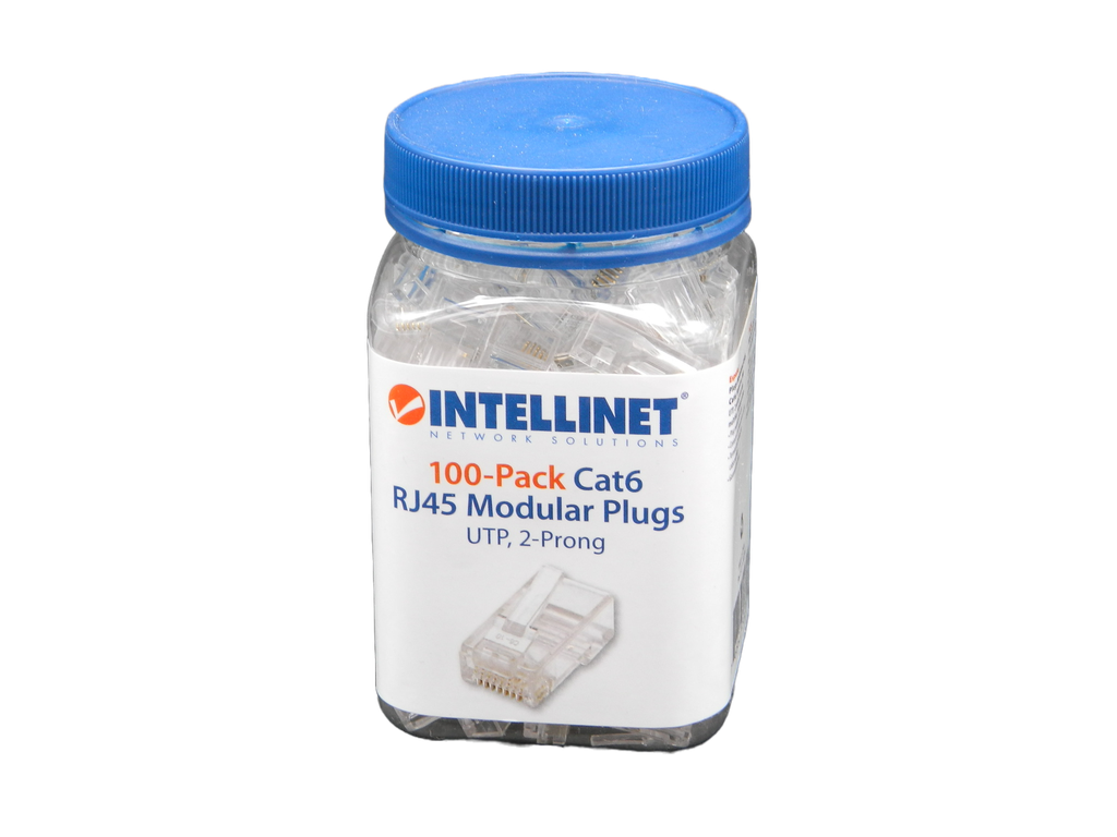 Plug Red RJ45 CAT6 C/ 100 Pzs Intellinet