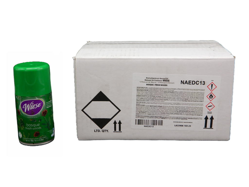 Repuesto Aromatizante Aerosol 180 grs Bosque C/ 12 pzs Wiese