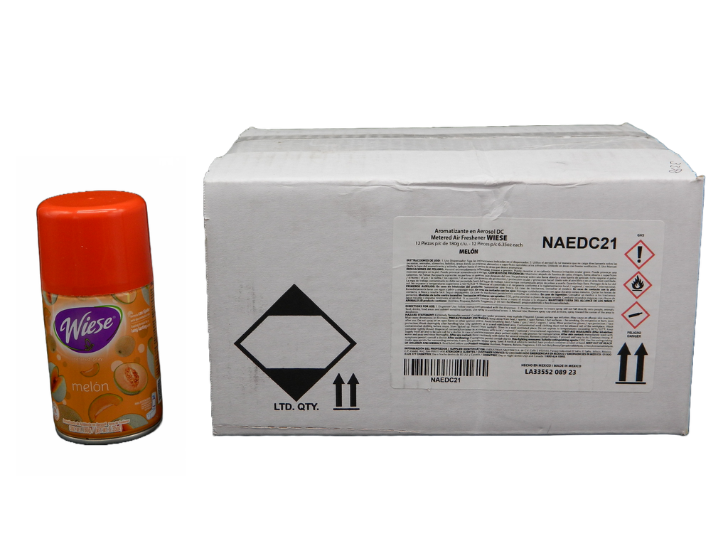 Repuesto Aromatizante Aerosol 180 grs Melon C/ 12 pzs Wiese