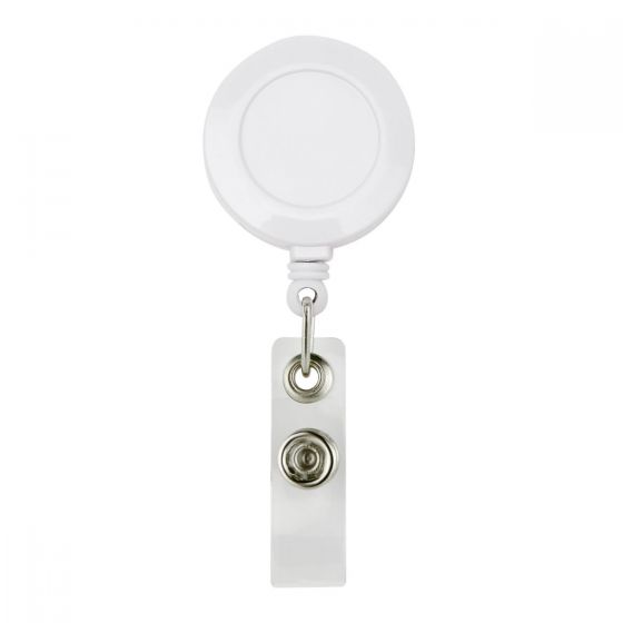 Portagafete Retractil Blanco PromoOpcion