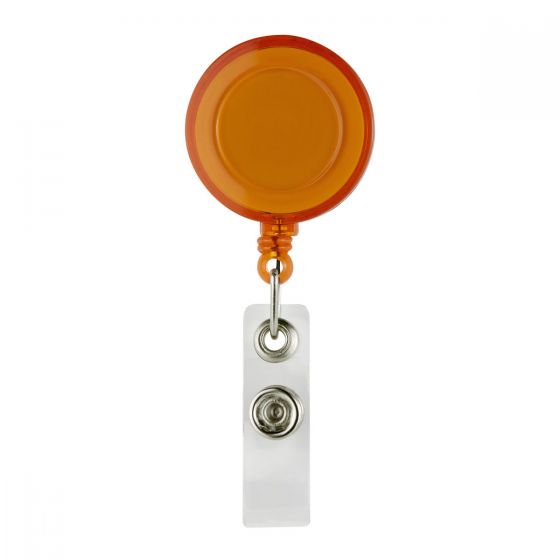Portagafete Retractil Naranja PromoOpcion
