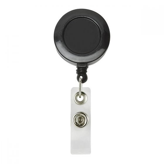 Portagafete Retractil Negro PromoOpcion