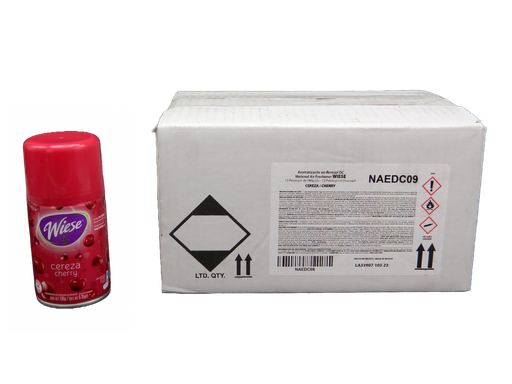 [001522] Repuesto Aromatizante Aerosol 180 grs Cereza C/ 12 pzs Wiese
