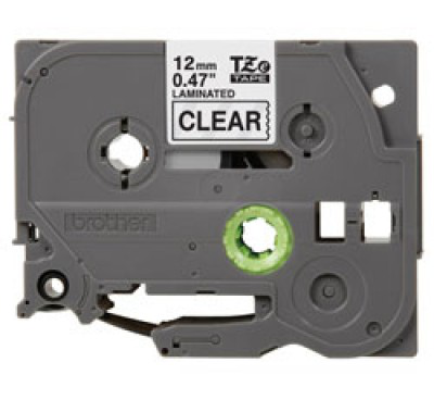 [002077] Cinta Etiqueta Laminada 12 x 8 mts Negro/Transparente Tze131 Brother