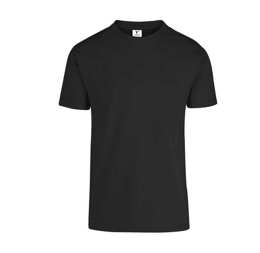 [002088] Playera Caballero Cuello Redondo Manga Corta 100% Algodón Negro Doble Extra Grande Yazbek